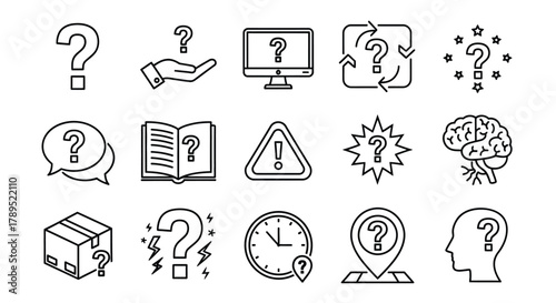 Question marks icons set vector illustration faq help support vector