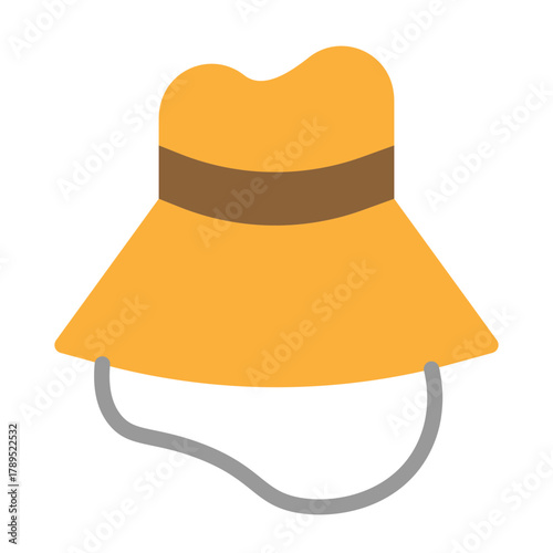 Rain Hat Vector Flat Icon Design