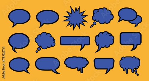 Speech bubbles vector set illustration communication dialogs chat vector