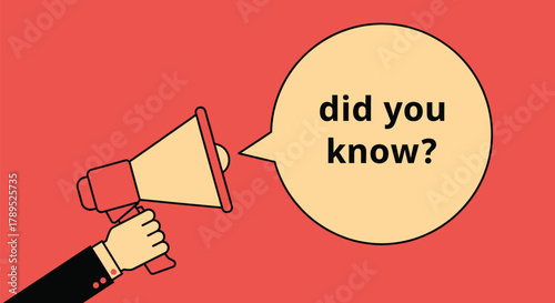 Did you know announcement megaphone marketing information concept vector