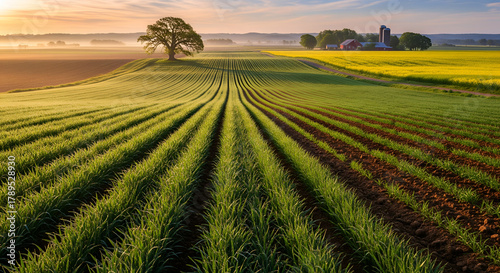 Fototapeta Naklejka Na Ścianę i Meble -  Landscape Of A Beautiful Corps Field