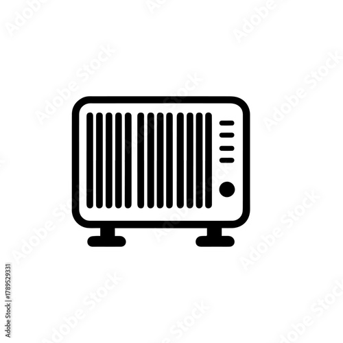Electric Portable Heater Vector Illustration