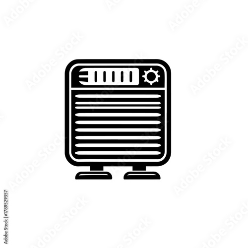 Modern Electric Space Heater Vector Illustration