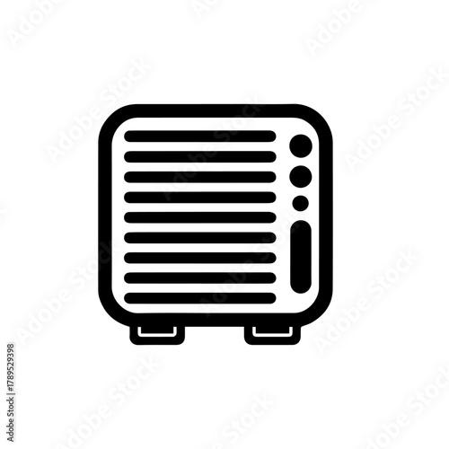 Portable Electric Heater Vector Illustration