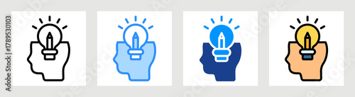 Creative Thinking Icon Collection Set Multiple Style