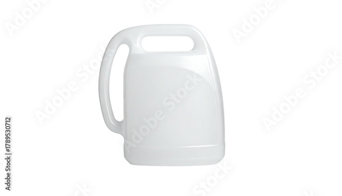 White, handle-topped, plastic container isolated on a black backdrop