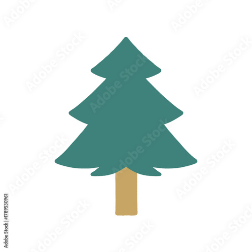 ツンツンした針葉樹のフラットなイラスト