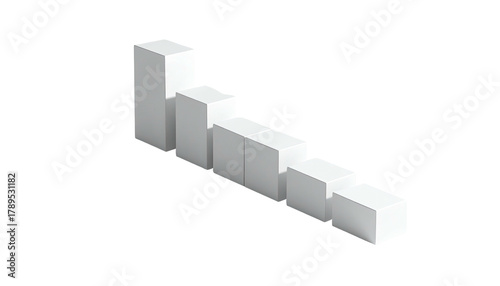 White block formation descends diagonally over a black background