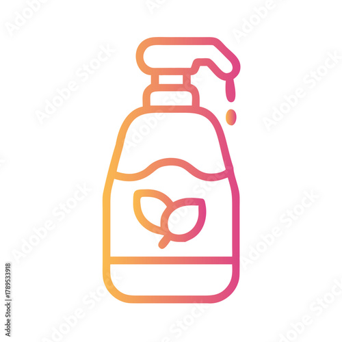 a flat gradient outline icon of a gentle cleanser for web and graphic design.