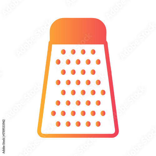 a flat gradient outline icon of a grater for web and graphic design.