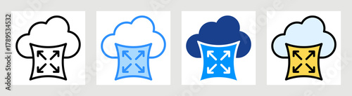 Elastic Cloud Icon Collection Set Multiple Style
