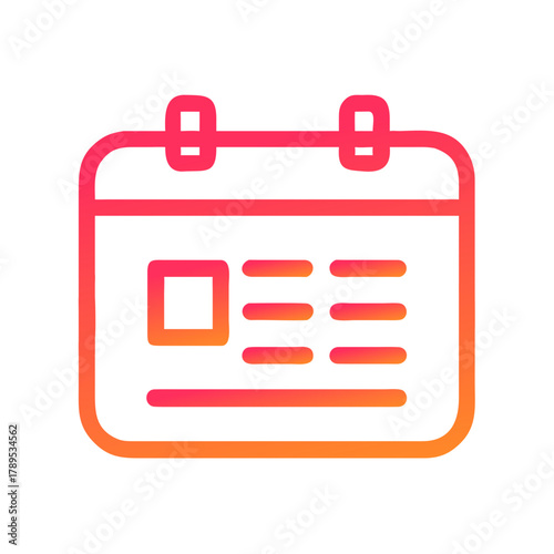 a flat gradient outline icon of a monthly health plan for web and graphic design.