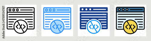 No Code Icon Collection Set Multiple Style