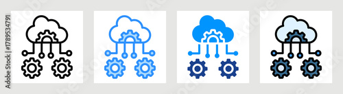 Cloud Management Icon Collection Set Multiple Style