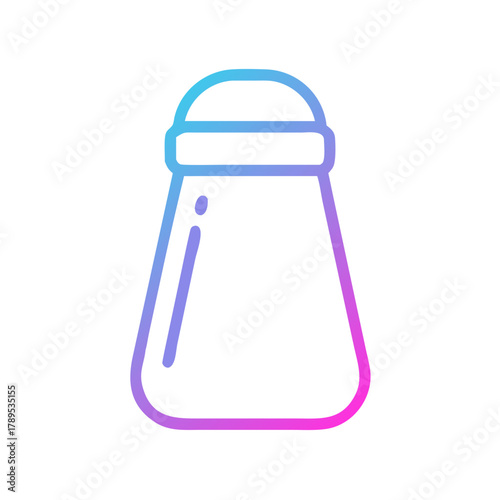 a flat gradient outline icon of a salt shaker for web and graphic design.