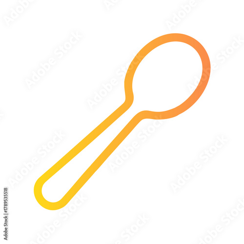a flat gradient outline icon of a spoon for web and graphic design.