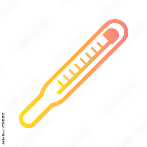 a flat gradient outline icon of a thermometer for web and graphic design.