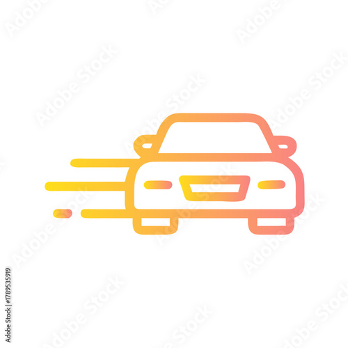 a flat gradient outline icon of a vehicle accelerator for web and graphic design.