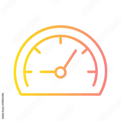 a flat gradient outline icon of a vehicle speed indicator for web and graphic design.