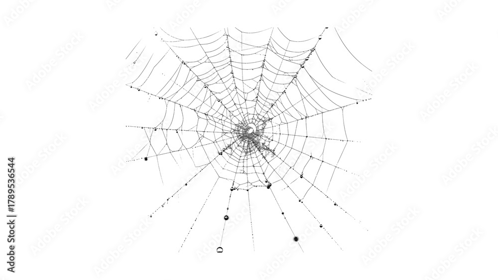 Fototapeta premium Spiderweb with intricate design, a natural wonder