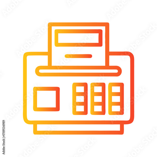a flat gradient outline icon of cash register for web and graphic design.