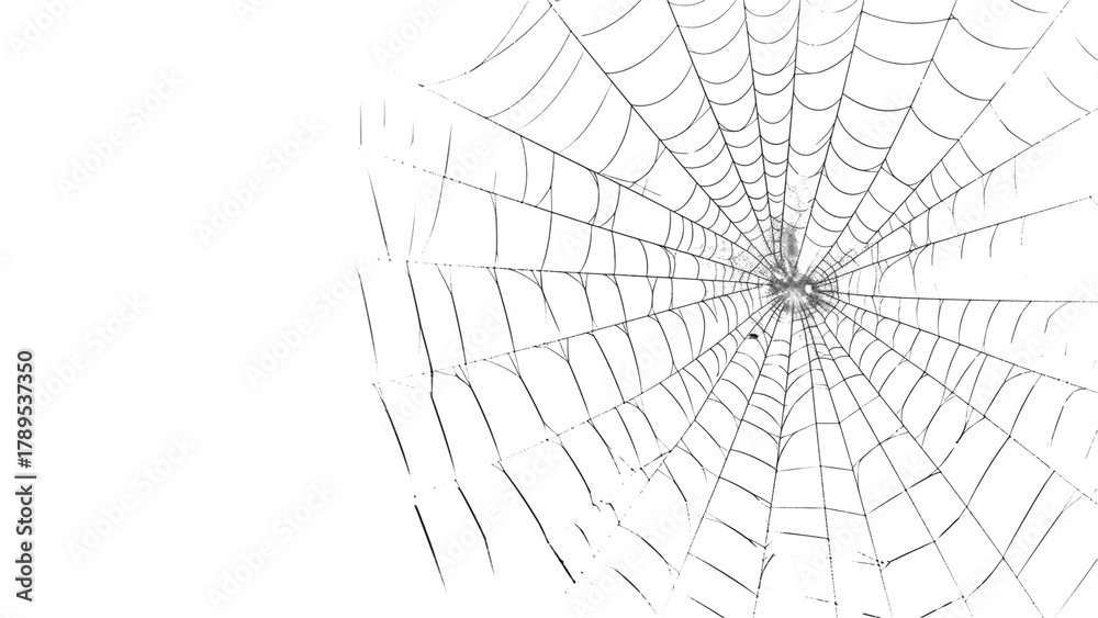 Obraz premium Spiderweb with a spider in a closeup shot