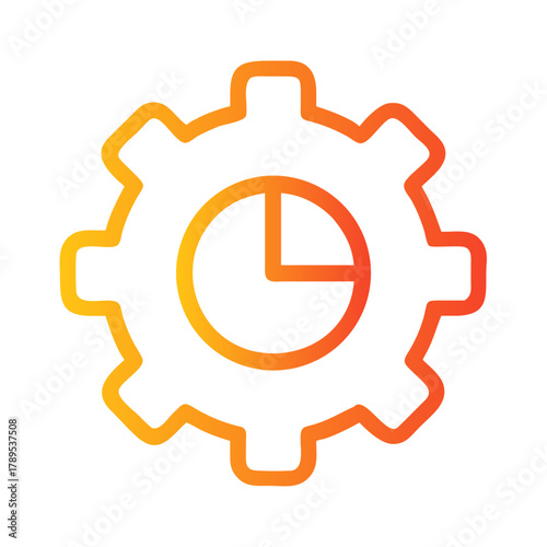 a flat gradient outline icon of data settings for web and graphic design.