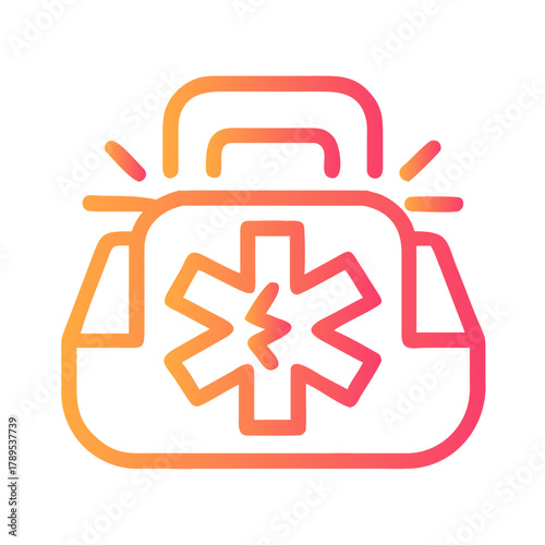a flat gradient outline icon of emergency care for web and graphic design.