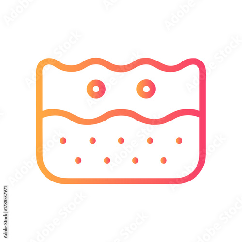 a flat gradient outline icon of exfoliating skin for web and graphic design.