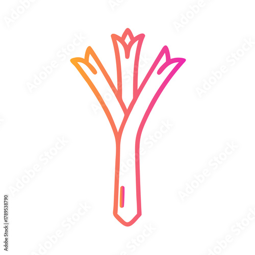 a flat gradient outline icon of leek for web and graphic design.