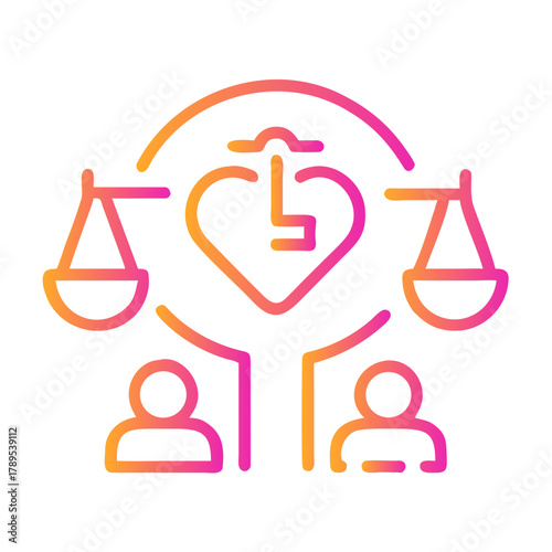 a flat gradient outline icon of moral principles for web and graphic design.