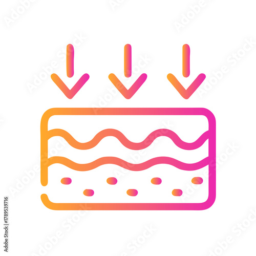 a flat gradient outline icon of skin absorption for web and graphic design.