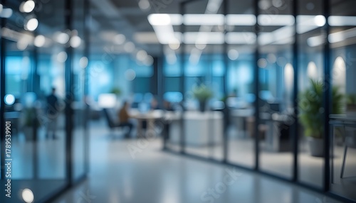 Wallpaper Mural Corporate Office Blur Background – Rheinauhafen Business Location with Soft Blue Lighting Torontodigital.ca