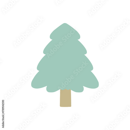 ふんわりした針葉樹のフラットなイラスト