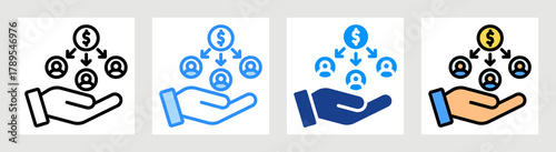 Income Distribution Icon Collection Set Multiple Style