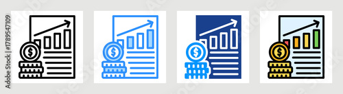 Capital Gain Icon Collection Set Multiple Style