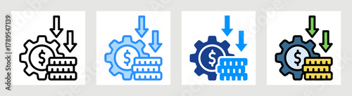 Reduce Cost Icon Collection Set Multiple Style