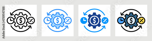 Efficiency Ratio Icon Collection Set Multiple Style