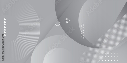 Fluid gray background overlap layer on bright space with lines effect decoration. Modern graphic design element circles style concept for banner.Eps 10
