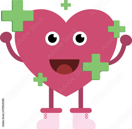 recover heart character cartoon