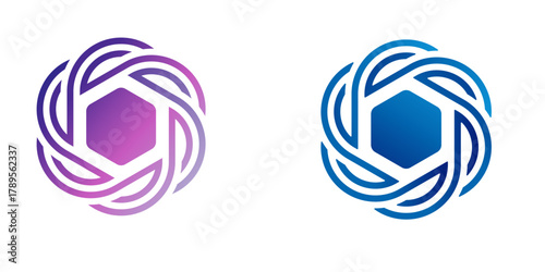 Abstract Geometric Hexagon Logo Design