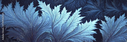 Frost Pattern Macro Featuring Glowing Lines and Cold Tones With Ample Copy Area for Text