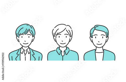 オフィスカジュアルな男性（上半身）