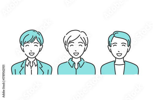 オフィスカジュアルの男性 微笑む表情