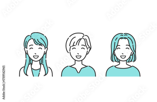 オフィスカジュアルの女性 笑顔のイラスト