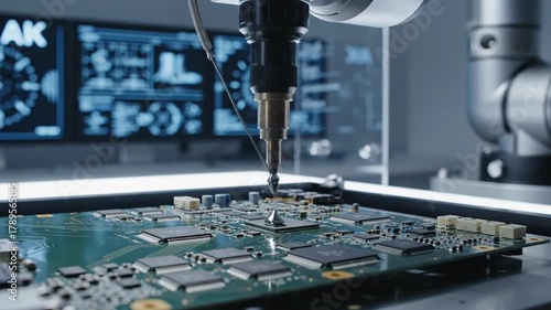 Advanced Semiconductor Manufacturing Process with Precision Robotics.