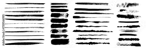 Beautiful Brush vector collection. Grunge Elements - Brush strokes, ink paint brush, grunge lines.