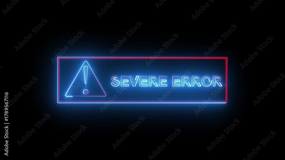 Rectangular alert box in neon colors animates dynamically with ...