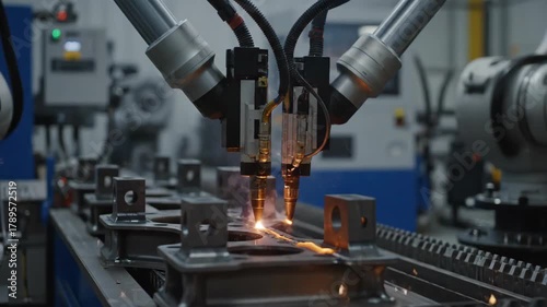 Advanced Welding Process with Robotic Machinery in Industrial Setting.