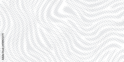 Subtle White Flowing Halftone Wave Pattern Background. Modern creative trendy design in vector illustration